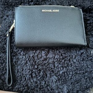 Michael Kors Black Leather Wristlet